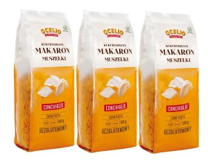 Ocelio Makaron Muszelki Conchiglie 500g (ZESTAW 3 szt.)