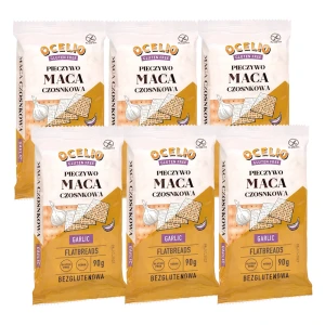 Ocelio Bezglutenowe Pieczywo Maca Czosnkowa 90g (ZESTAW 6 szt.)