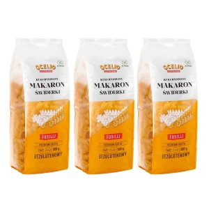 Ocelio Bezglutenowy Makaron Świderki Fusilli 500g (Zestaw 3 szt.)